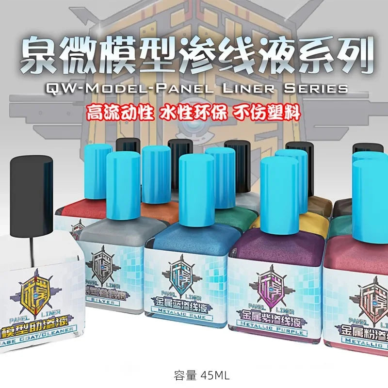 45ml Water-Soluble Metallic Colors Panel Liners