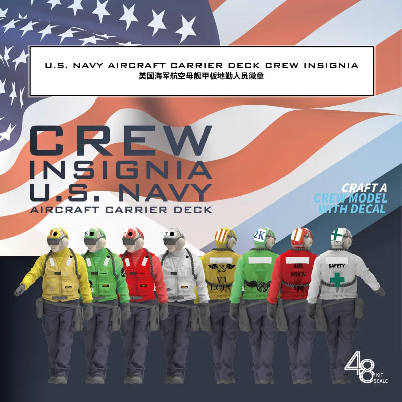1/48 Decals For U.S. Navy Aircraft Carrier Deck Crew Insignia