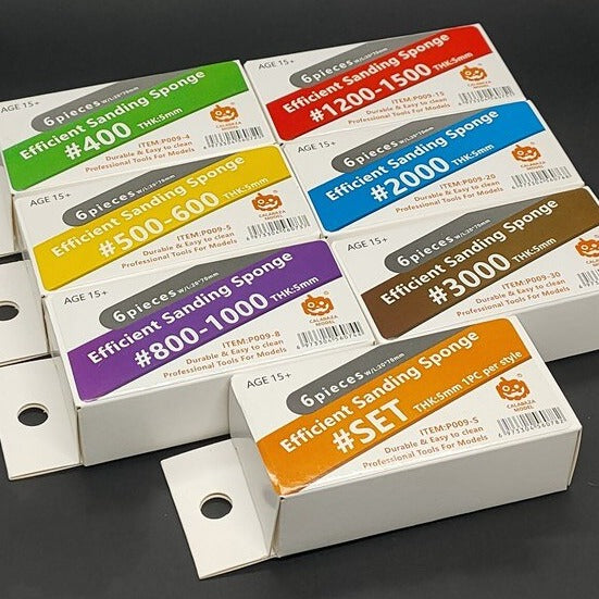 6pcs #400~#3000 Pre-cut Sandpaper