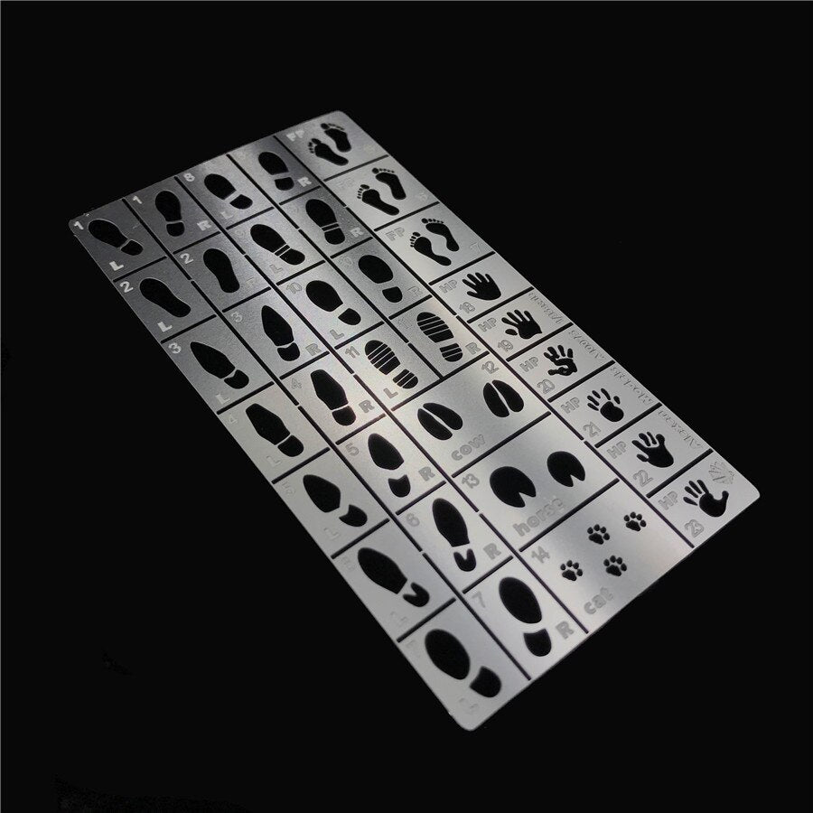 1/35 Scale General Use Foot, Hand and Paw Print Stencil