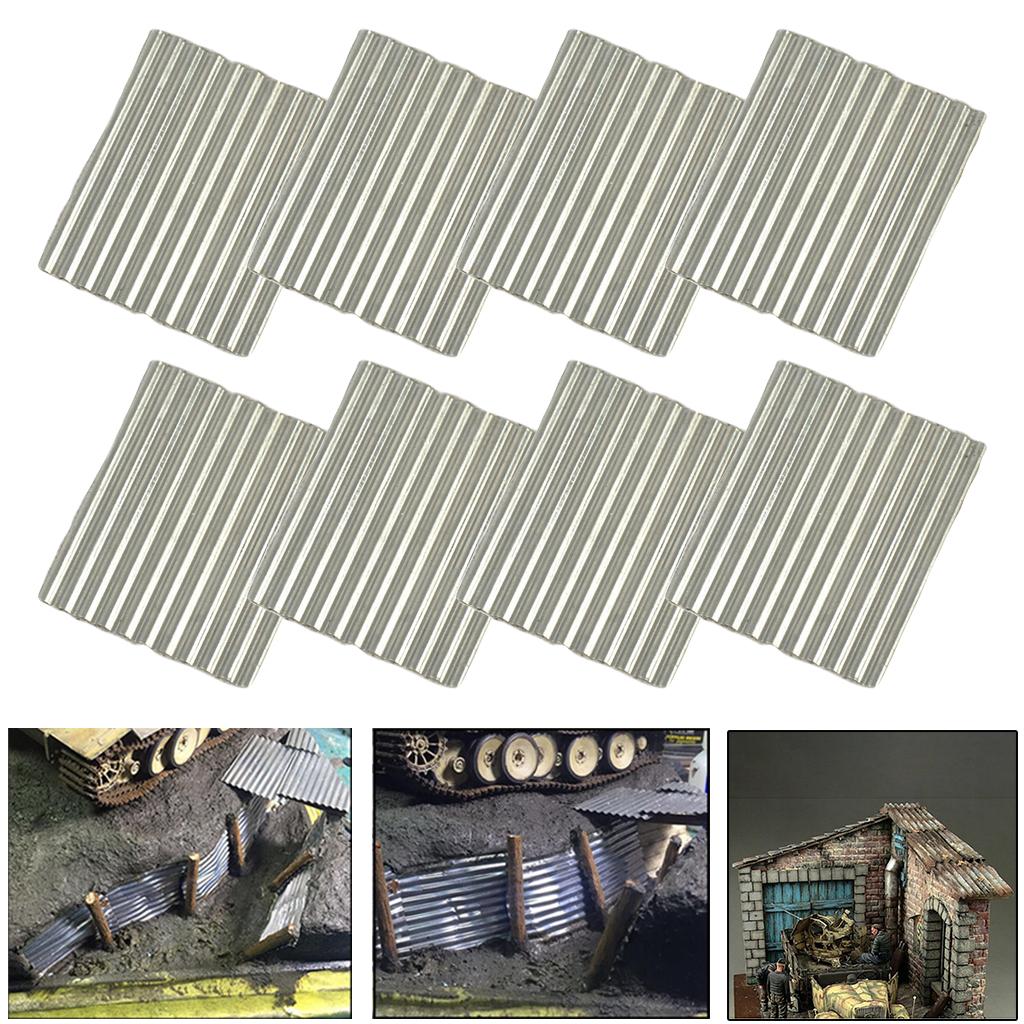 8Pcs 1/35 Corrugated Metal Sheets